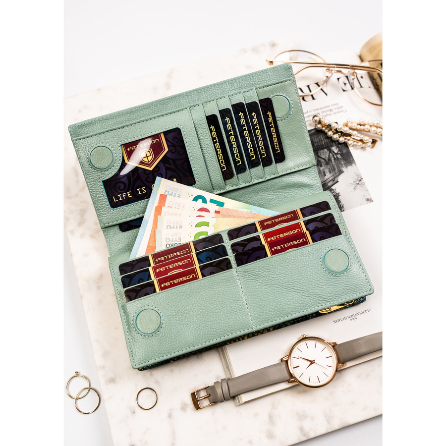 Leather wallet RFID PETERSON PTN 421431-SFL
