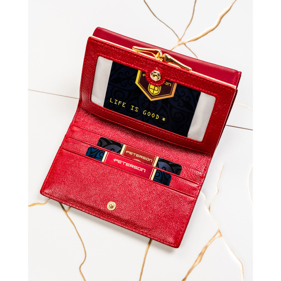 Leather and leatherette wallet RFID PETERSON PTN PS108-HNL