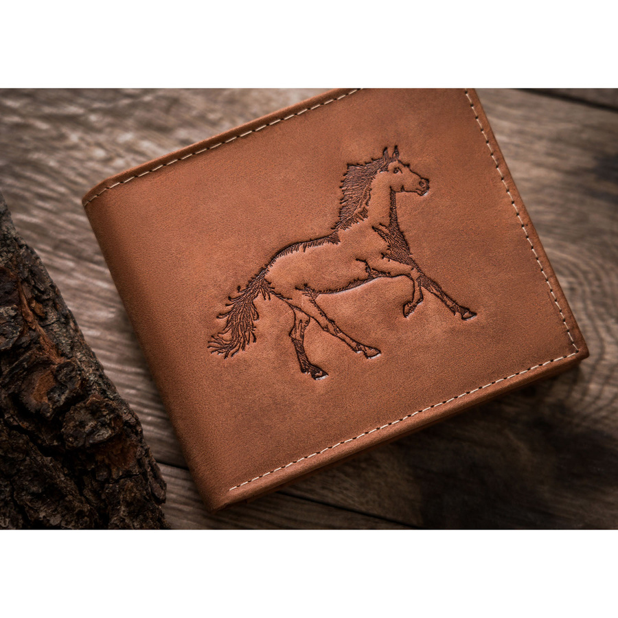 Leather wallet RFID ALWAYS WILD N992-CHM-HORSE-BL CO