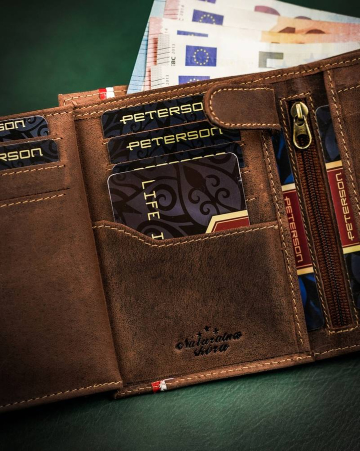 Leather wallet RFID PETERSON PTN 317PW-01 2-1-4