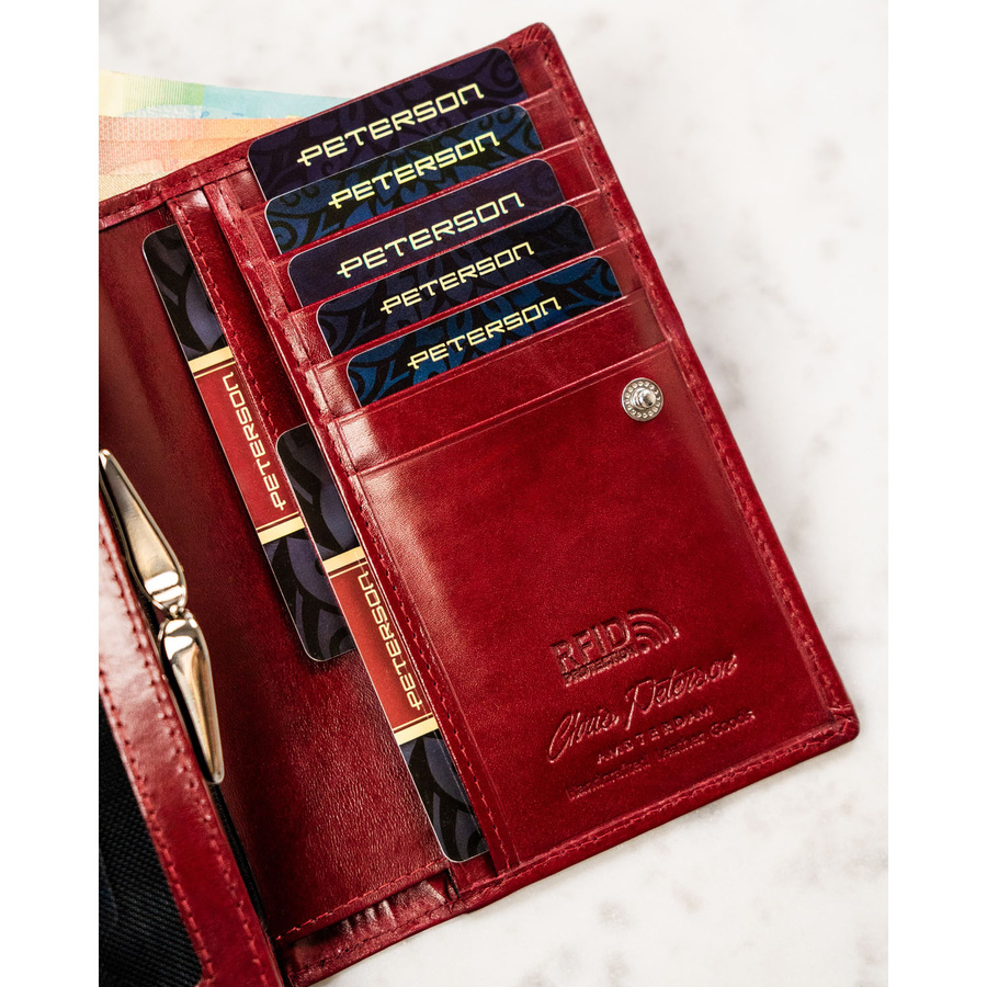Leather wallet RFID PETERSON PTN 27079-TVT