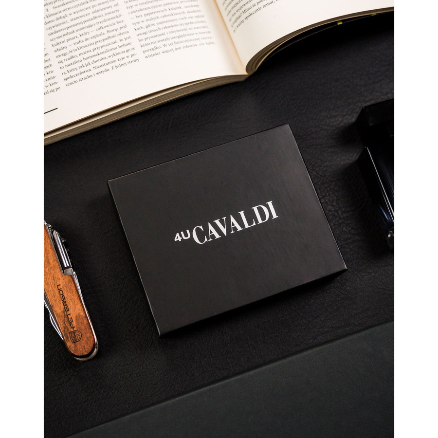 Skórzane, czarne etui na klucze z portmonetką damską - 4U Cavaldi