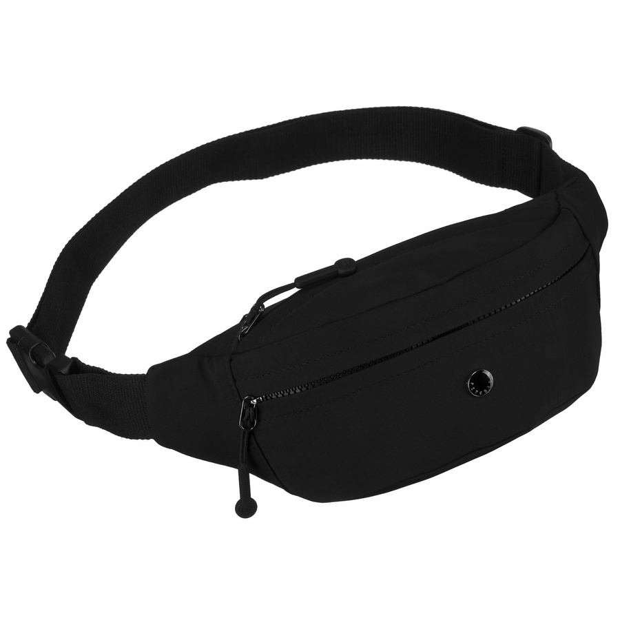 Praktická dámska ľadvinka z polyesteru v čiernej farbe