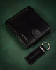 Leather wallet & key ring set PETERSON PTN SET-M-N992L-KCS