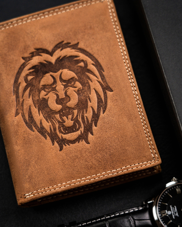 Leather wallet RFID ALWAYS WILD N4-CHM-LION