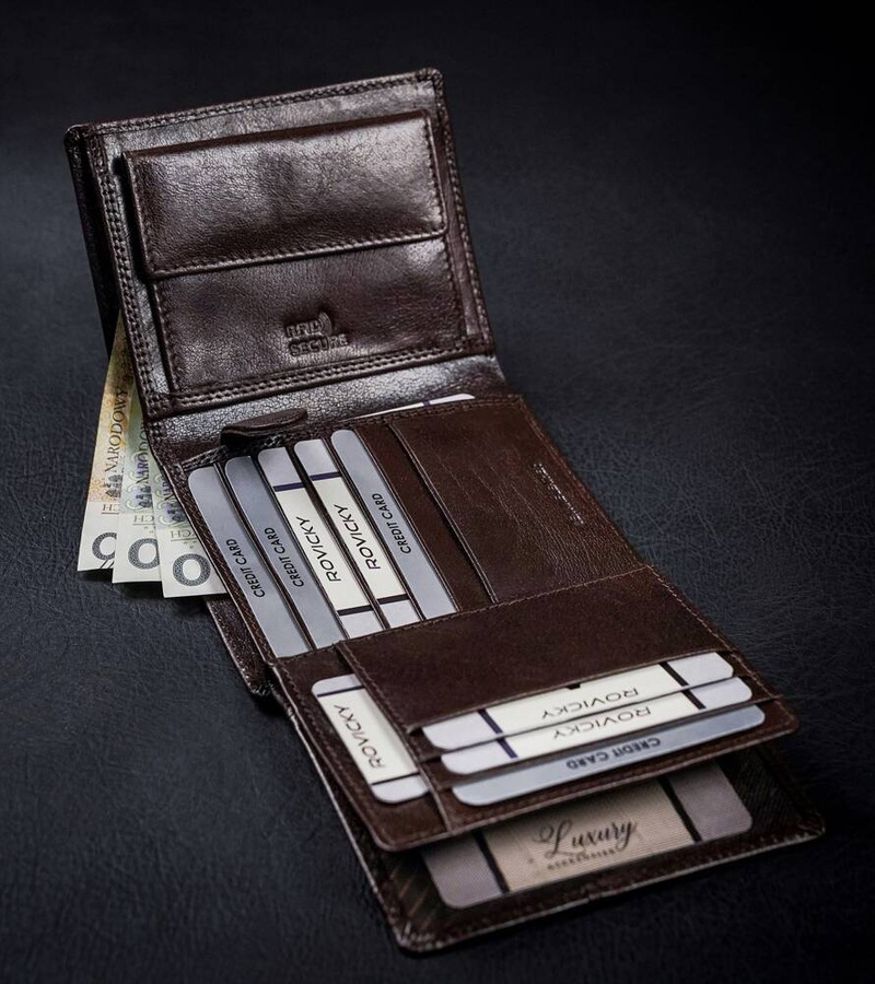 Leather wallet RFID ROVICKY PC-102-BAR