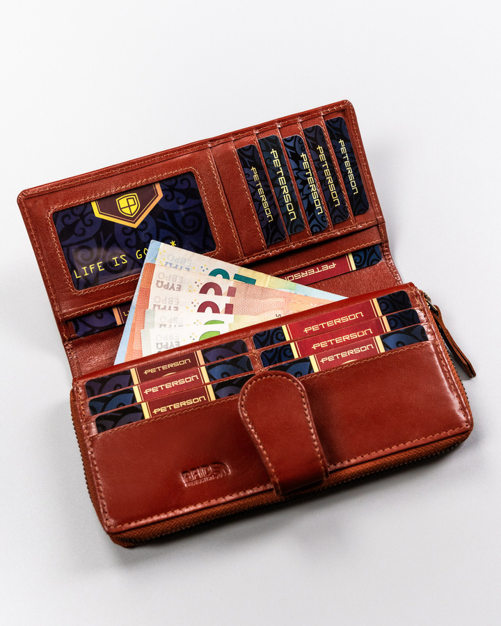 Leather's wallet RFID PETERSON PTN 2519-BO