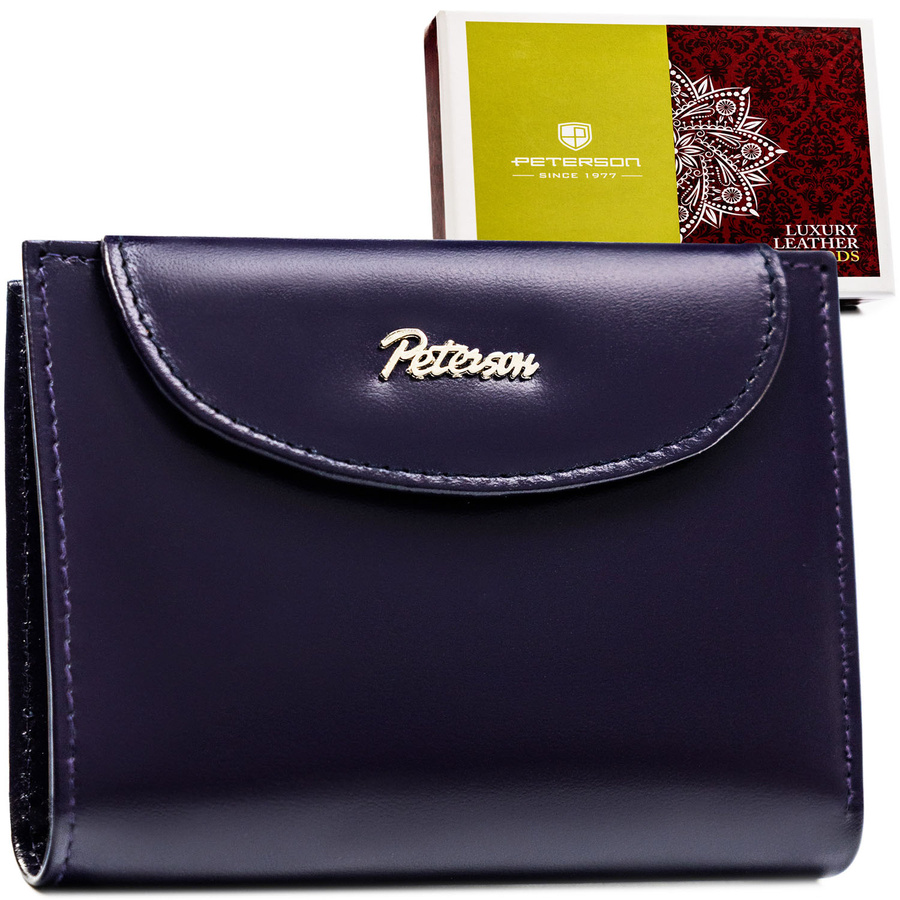 Leather wallet RFID PETERSON PTN RD-357-NGV-M