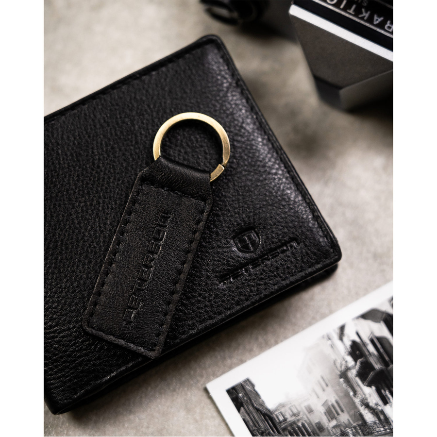 Leather wallet & key ring set PETERSON PTN SET-M-1549-D