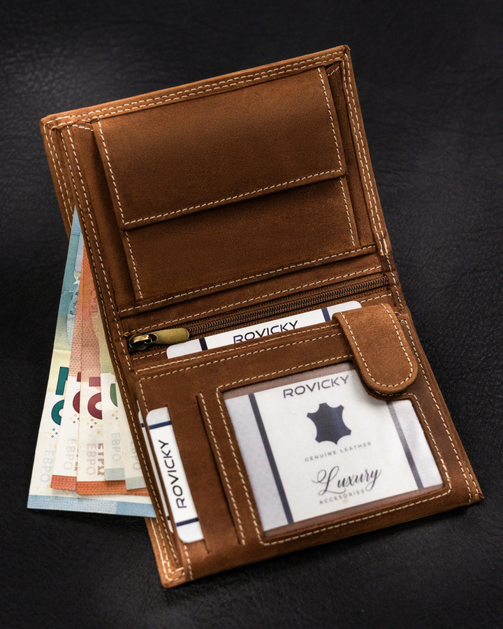 Leather wallet RFID ALWAYS WILD N4-CHM-SKULL