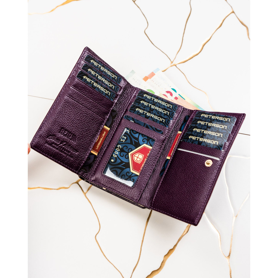 Leather and leatherette wallet RFID PETERSON PTN PS108-HNL