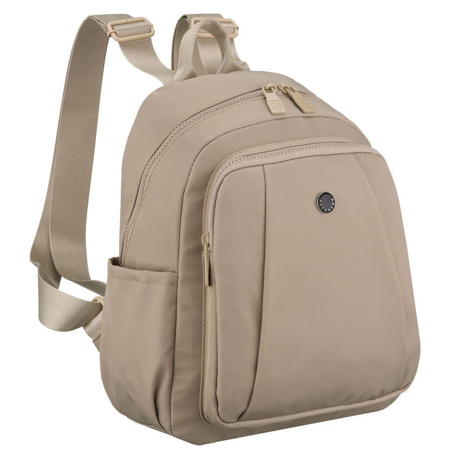 Dámsky ruksak z polyesteru v odtieni ecru, jednokomorový a mimoriadne praktický