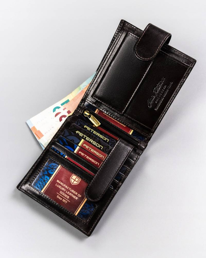 Leather wallet RFID PETERSON PTN 22305L-VT