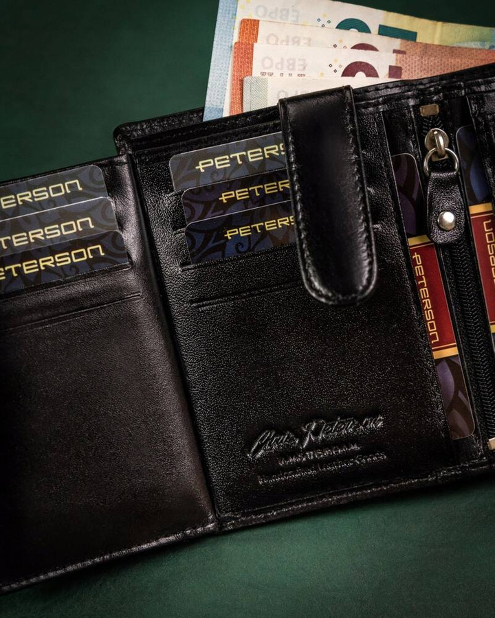 Leather wallet & key ring PETERSON PTN SET-M-1542L-KCS