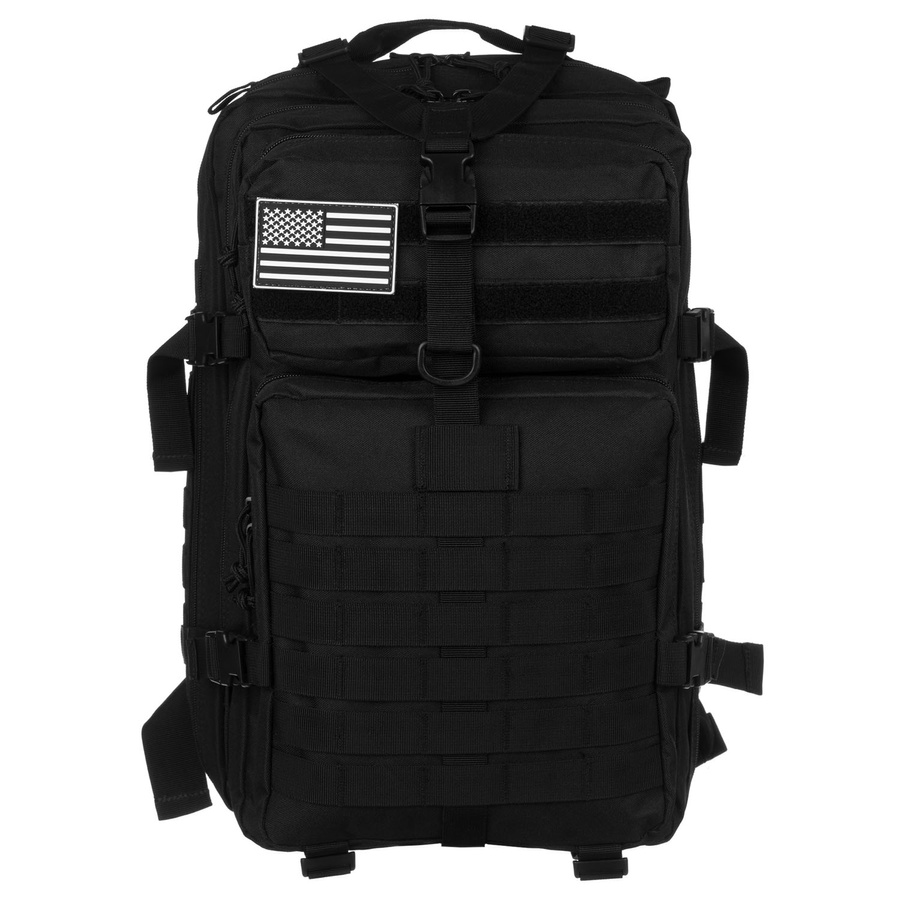 Duży, taktyczny plecak militarny z nylonu w czarnym kolorze - Peterson