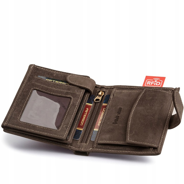 Leather men wallet PETERSON PTN 339Z 2-1-4