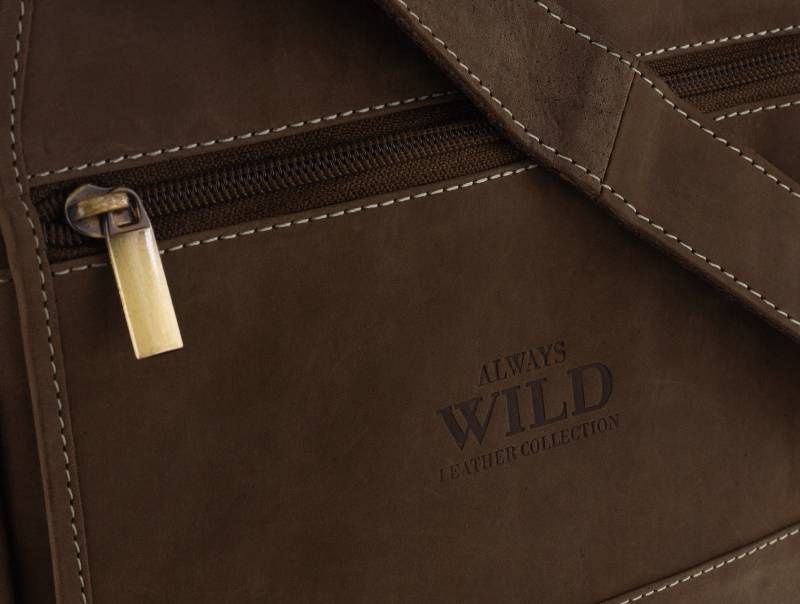 Leather messenger bag ALWAYS WILD 251L-MH