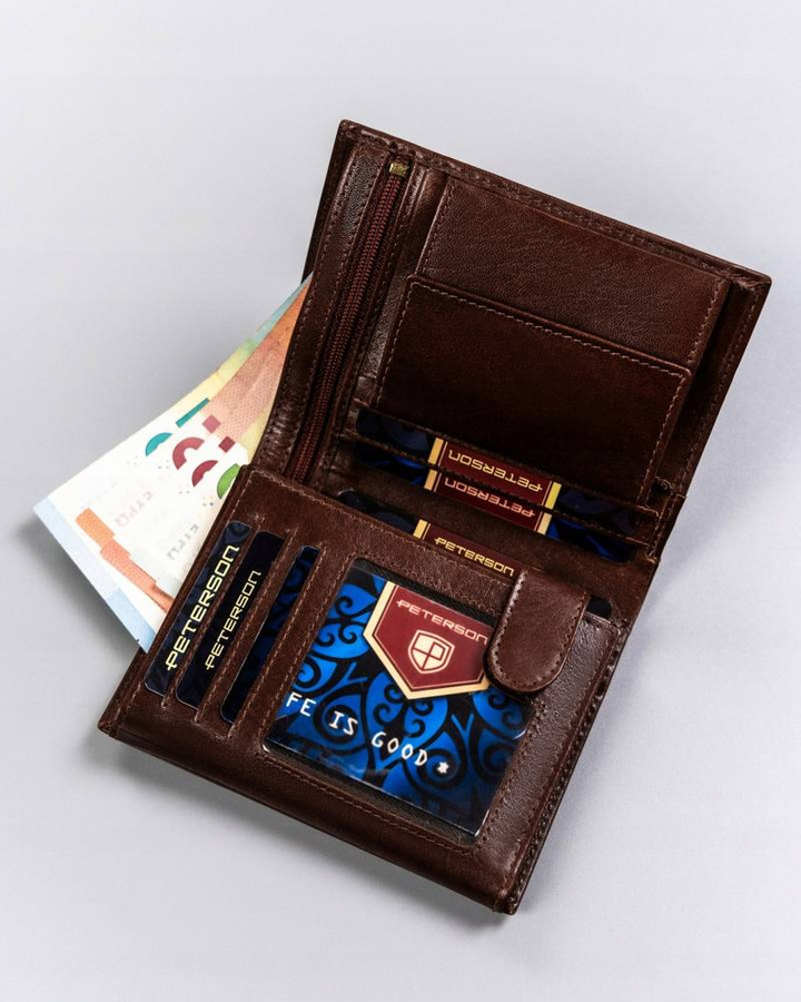 Leather wallet RFID PETERSON PTN 22308-VT