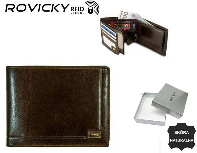 Leather wallet RFID ROVICKY PC-103-BAR