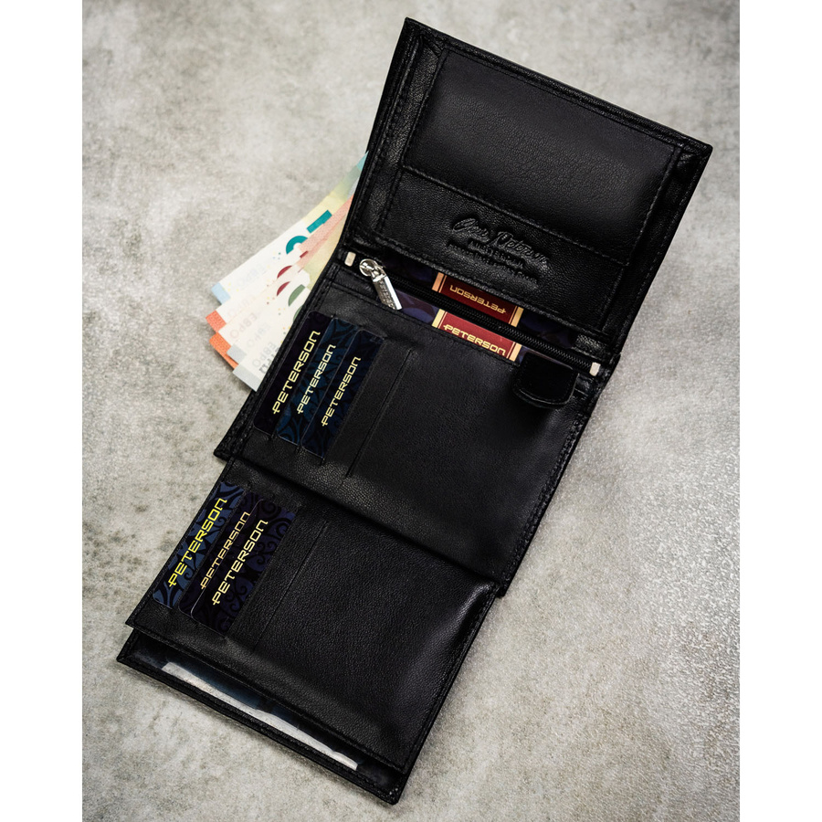 Leather wallet RFID PETERSON PTN N4-DOT