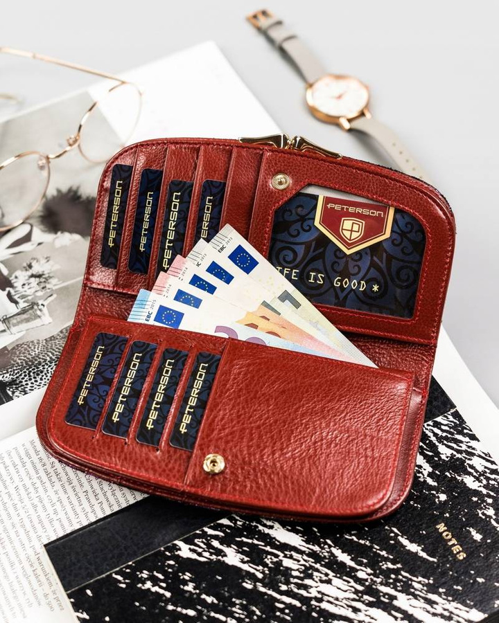 Leather wallet RFID PETERSON PTN 42123-MD