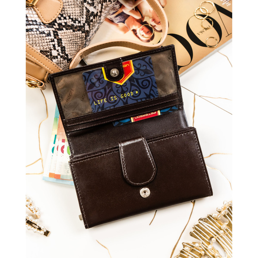 Leather wallet RFID PETERSON PTN RD-21-NGV