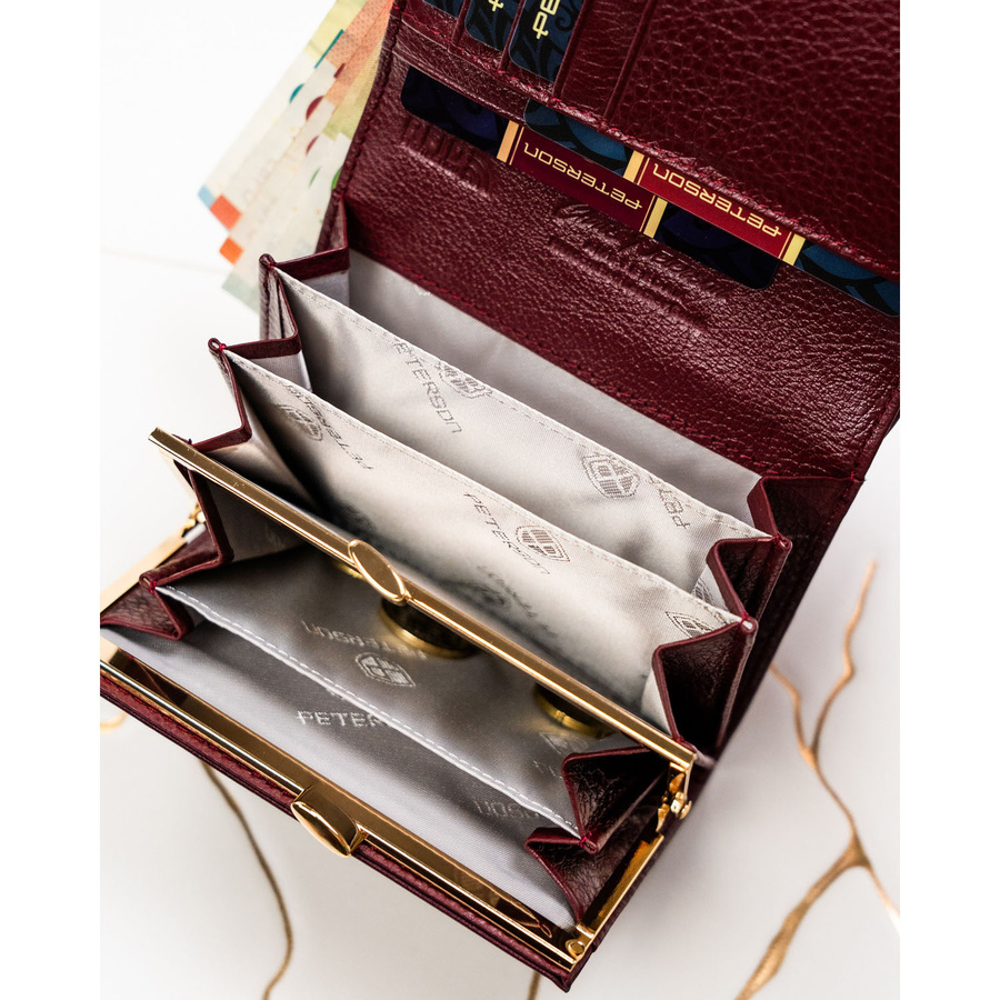 Leather and leatherette wallet RFID PETERSON PTN PS445-HNL