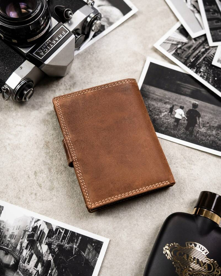 Leather wallet RFID ALWAYS WILD N4L-CHM