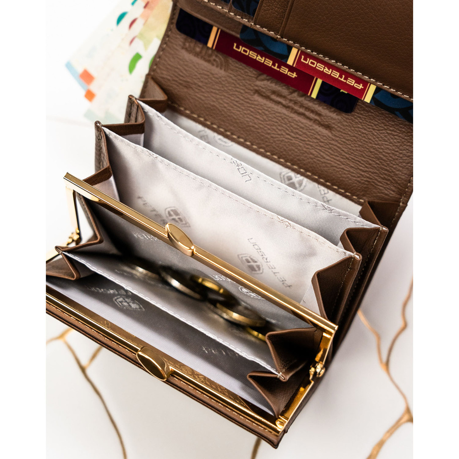 Leather and leatherette wallet RFID PETERSON PTN PS445-HNL
