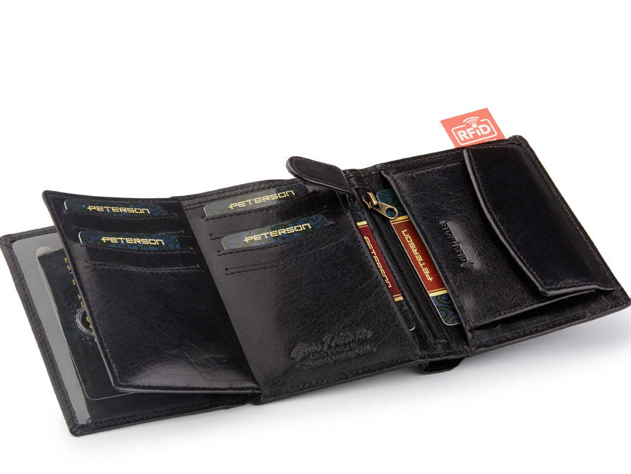 Leather men wallet PETERSON PTN 339.01 2-1-1