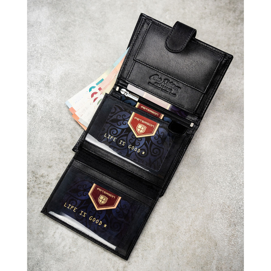 Leather wallet RFID PETERSON PTN N4L-DOT