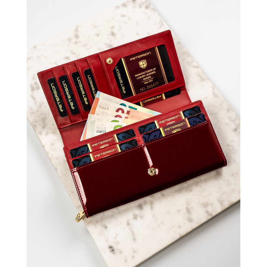 Leather wallet RFID PETERSON PTN BC-42106