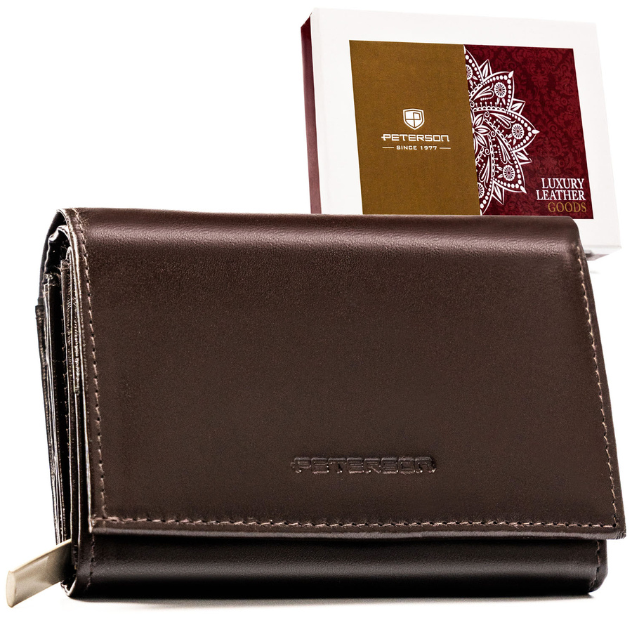 Leather wallet RFID PETERSON PTN RD-02-NGV