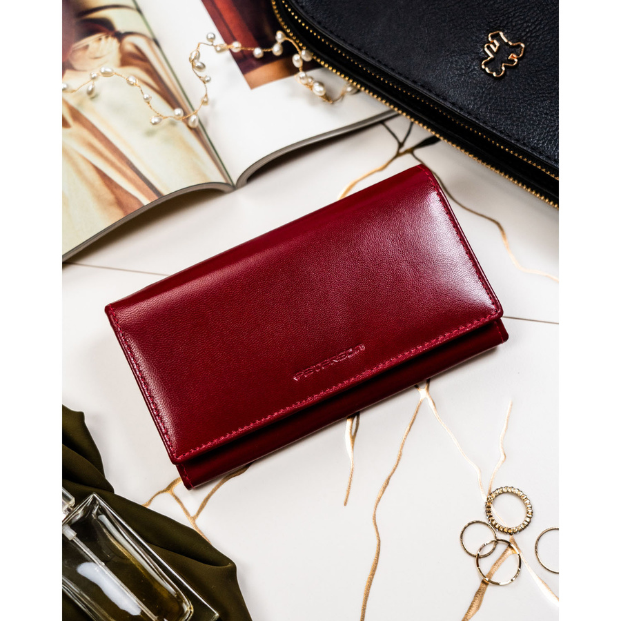 Leather wallet RFID PETERSON PTN RD-08-NGV