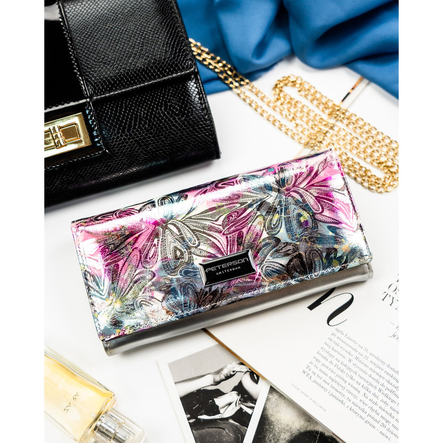 Leather+leatherette wallet RFID PETERSON PTN PX27-1-NPK