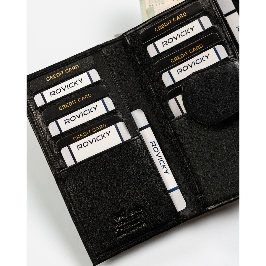 Leather wallet RFID ROVICKY R-D1512-NCD-BL