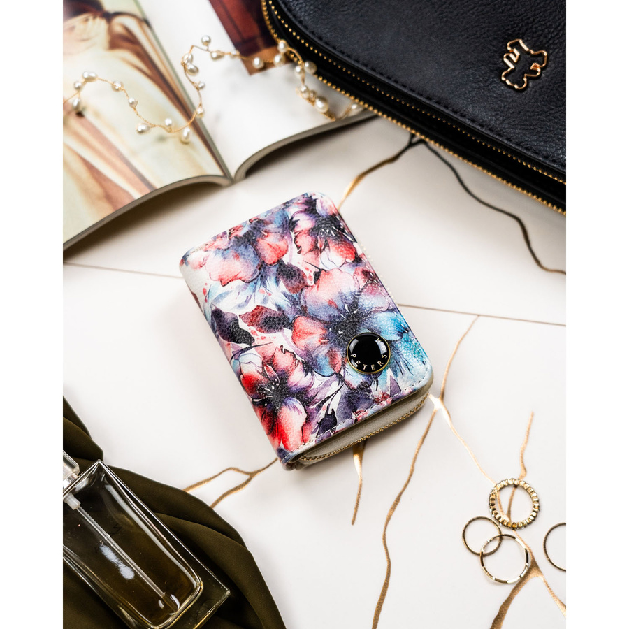 Leather and leatherette wallet RFID PETERSON PTN PX33-PF1