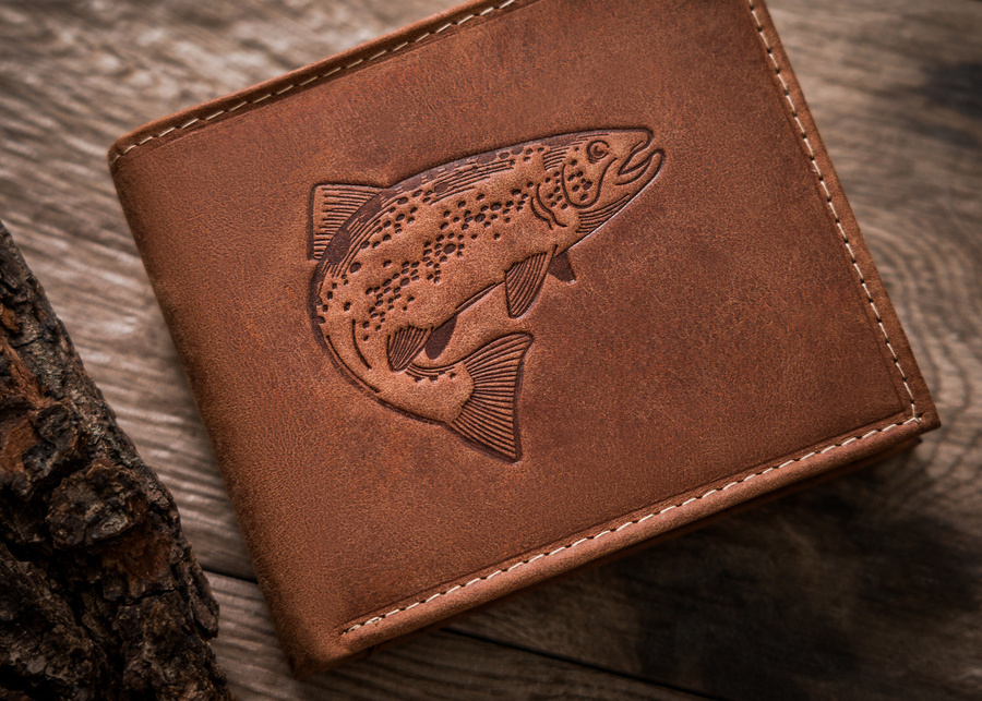 Leather wallet RFID ALWAYS WILD N992-CHM-FISH