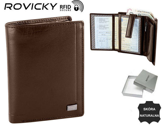 Leather wallet RFID ROVICKY PC-104-BAR