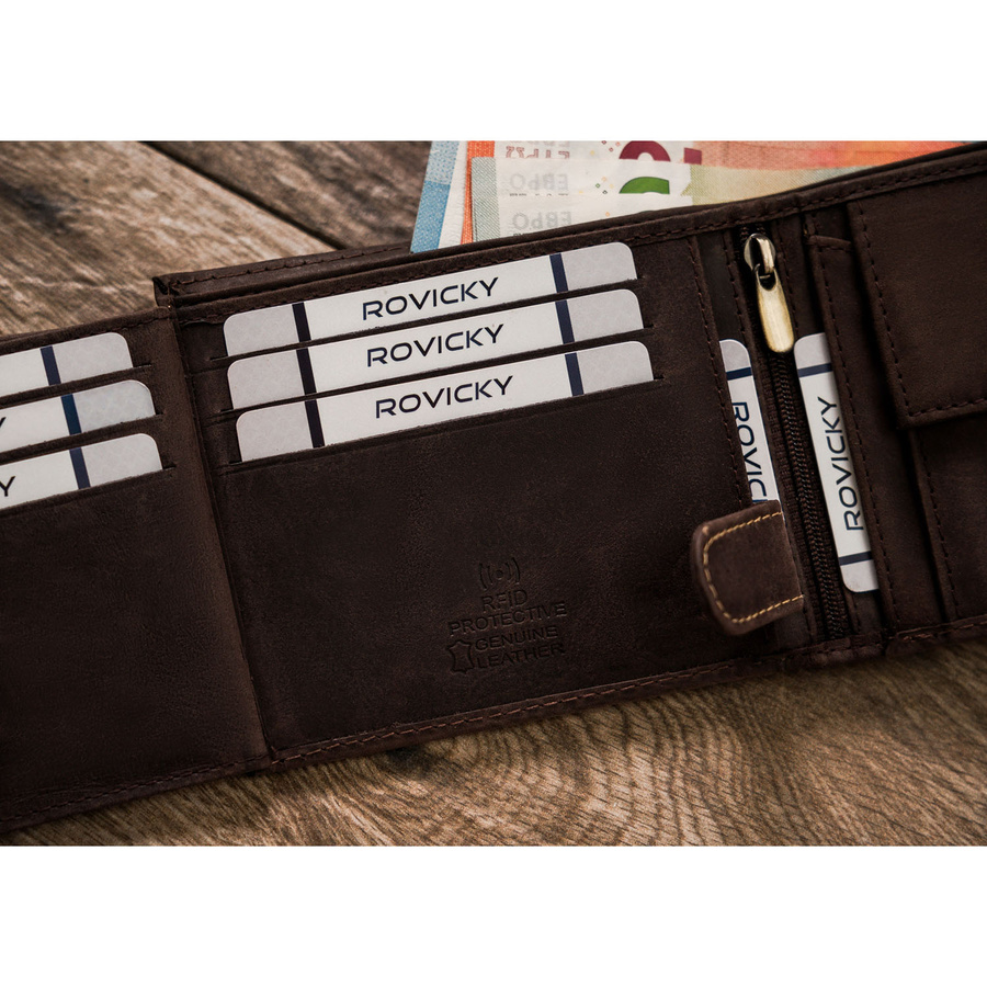 Leather wallet RFID N992L-CHM-DOG-1-BL