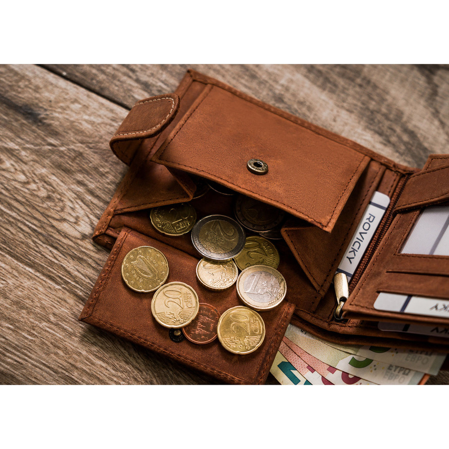 Leather wallet RFID N992L-CHM-HORSE-BL