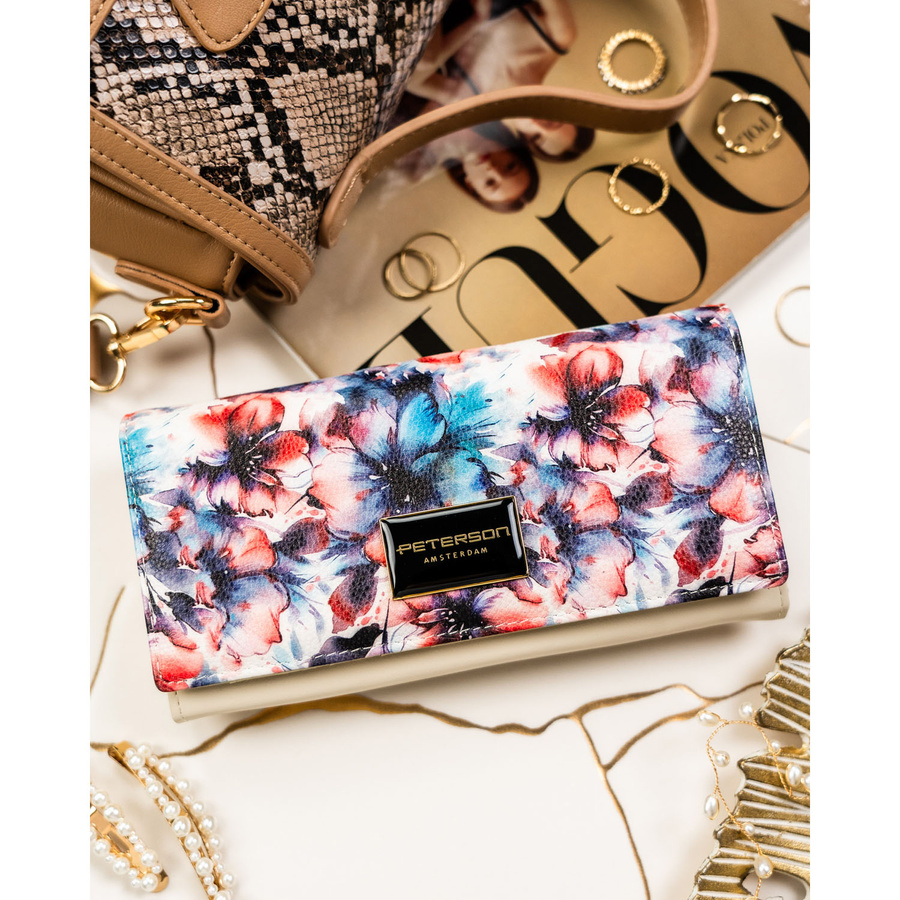 Leather and leatherette wallet RFID PETERSON PTN PX22-PF2