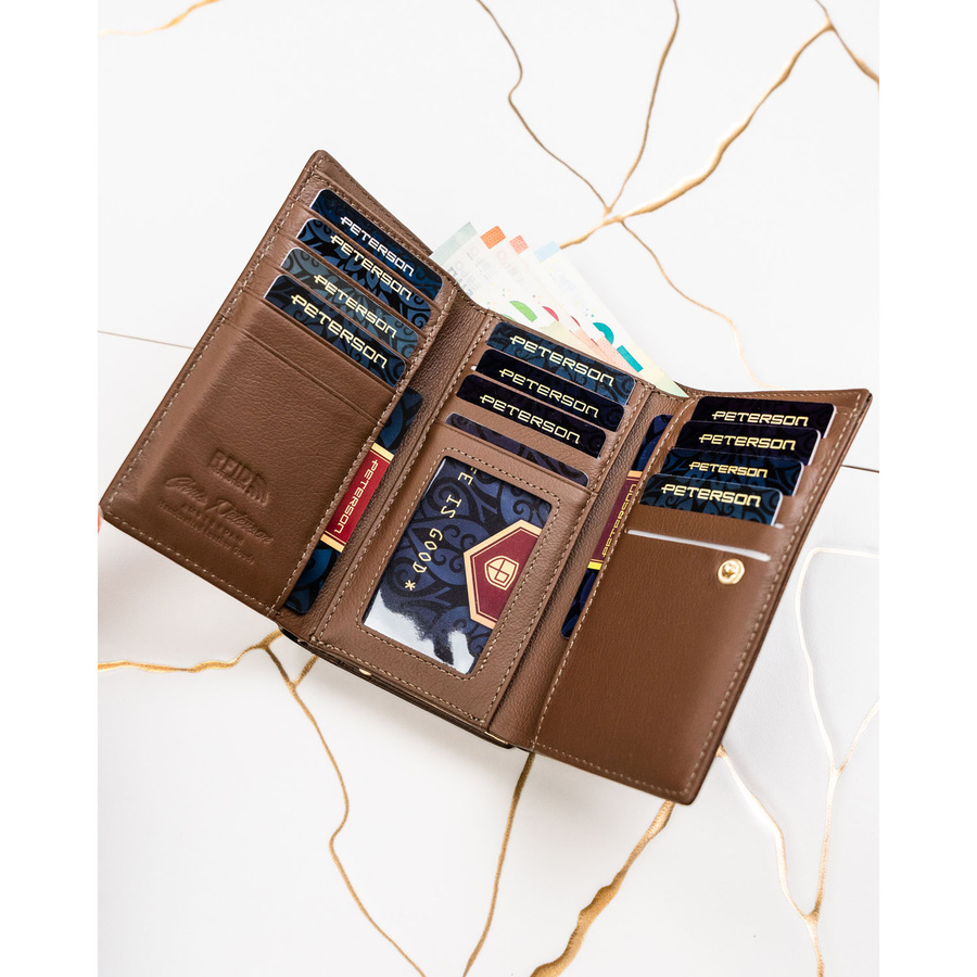 Leather and leatherette wallet RFID PETERSON PTN PS108-HNL