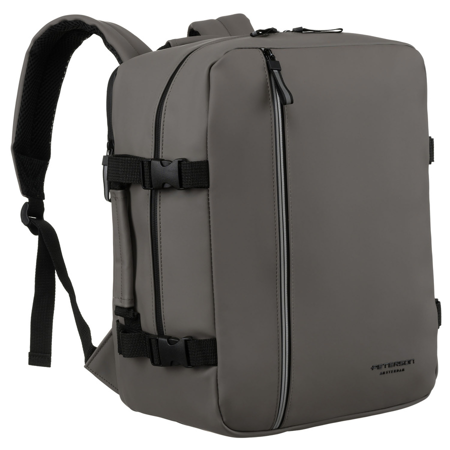 Sivý cestovný ruksak s bočnými kompresnými pásmi - Peterson