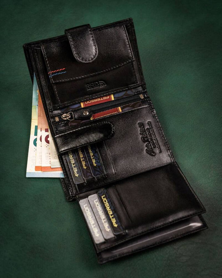 Leather wallet & key ring PETERSON PTN SET-M-1542L-KCS