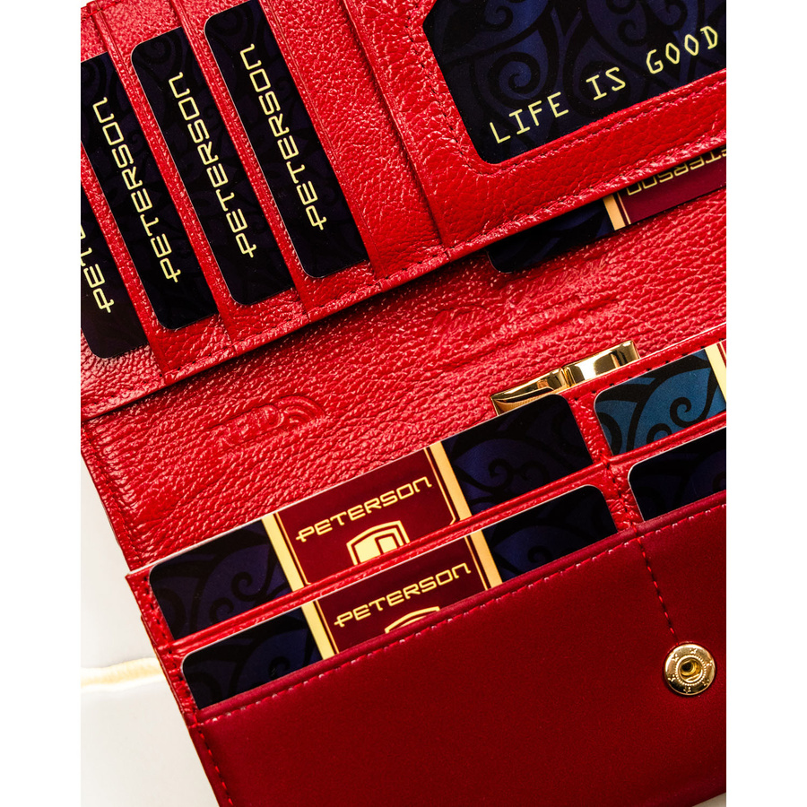 Leather and leatherette wallet RFID PETERSON PTN PS401-HNL