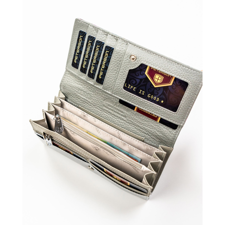 Leather+leatherette wallet RFID PETERSON PTN PX27-1-NPK