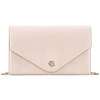 Mała kopertówka damska wykonana z tkaniny syntetycznej w beżowym kolorze - Rovicky