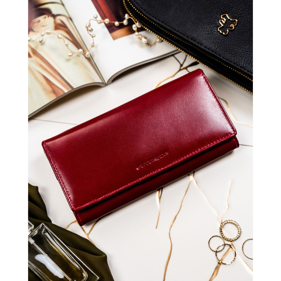 Leather wallet RFID PETERSON PTN RD-12-NGV