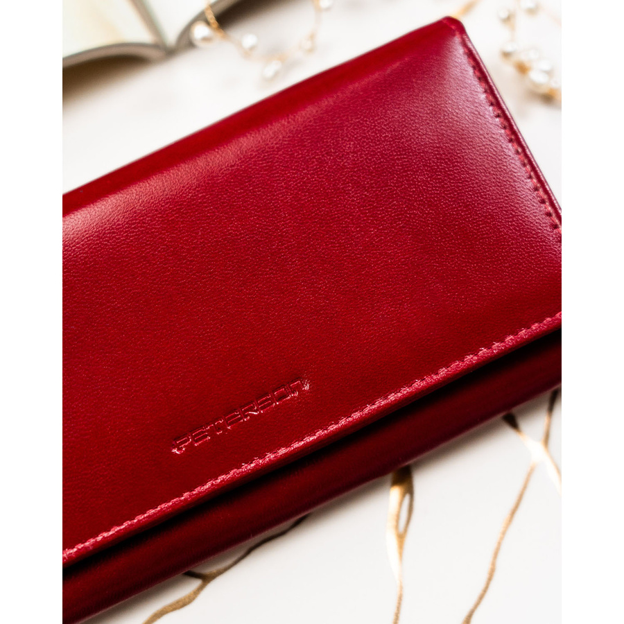 Leather wallet RFID PETERSON PTN RD-12-NGV